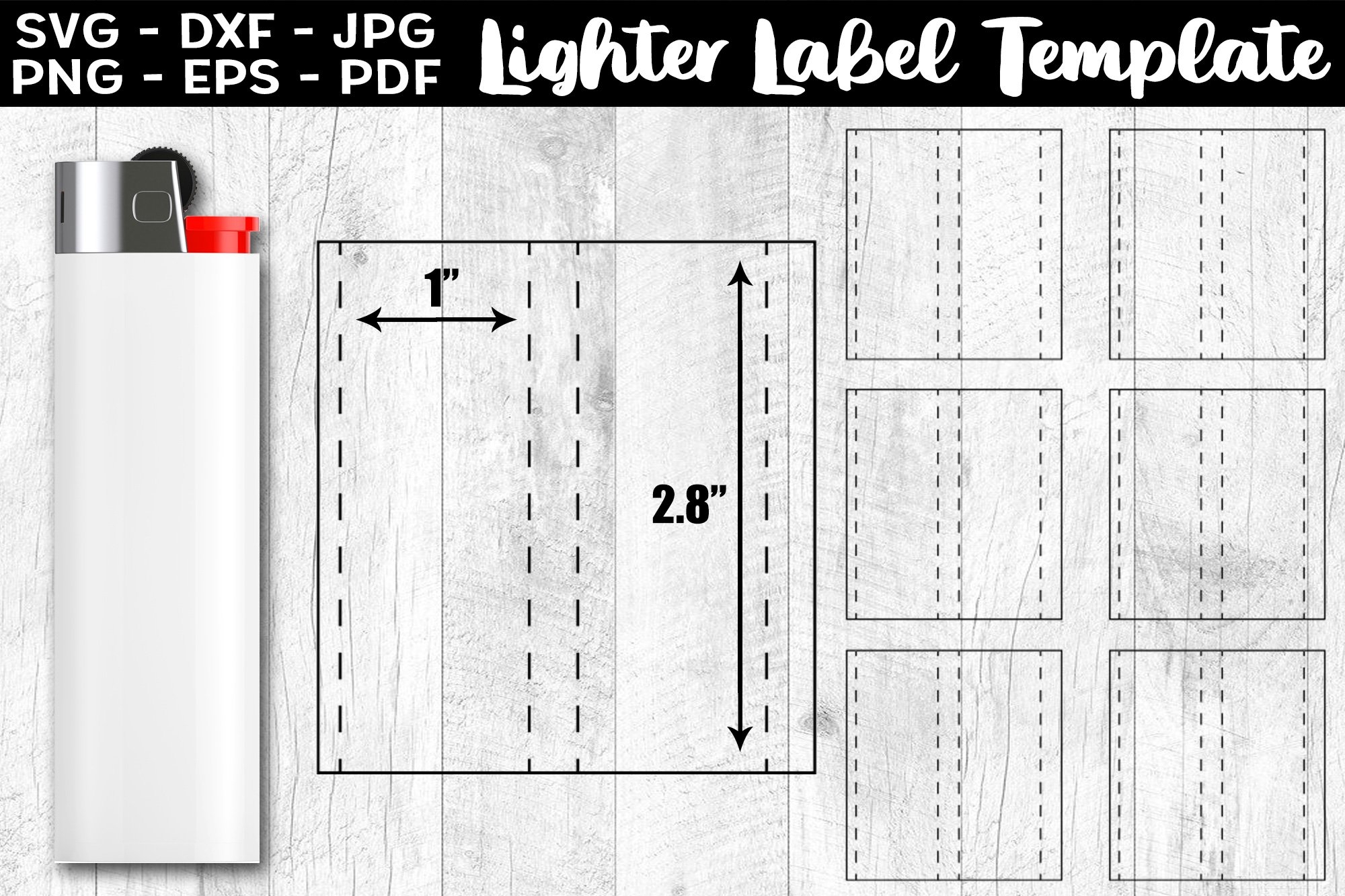 Lighter Label Template SVG Lighter Wrap Template PNG SVG