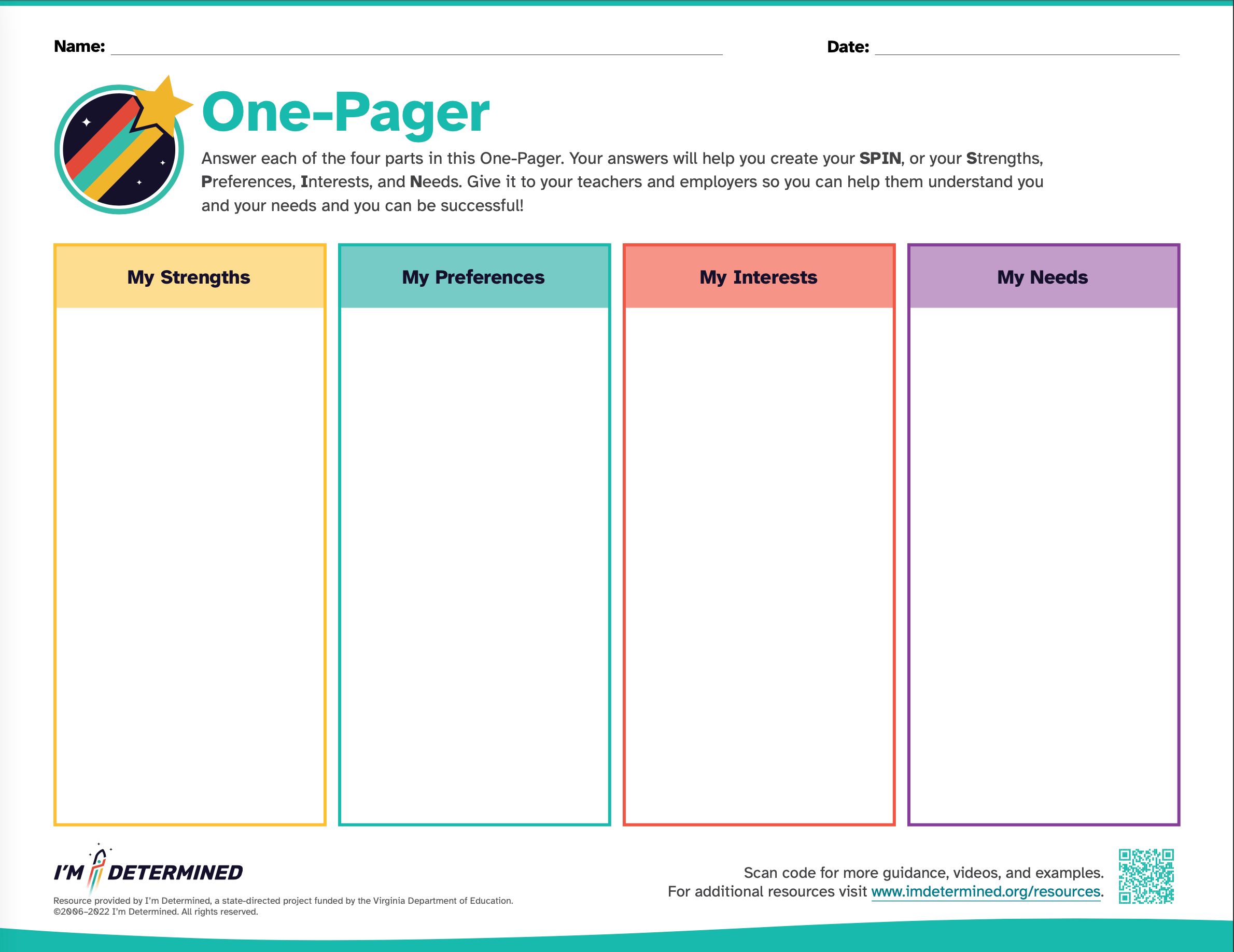 Printable One Pager Template Pdf