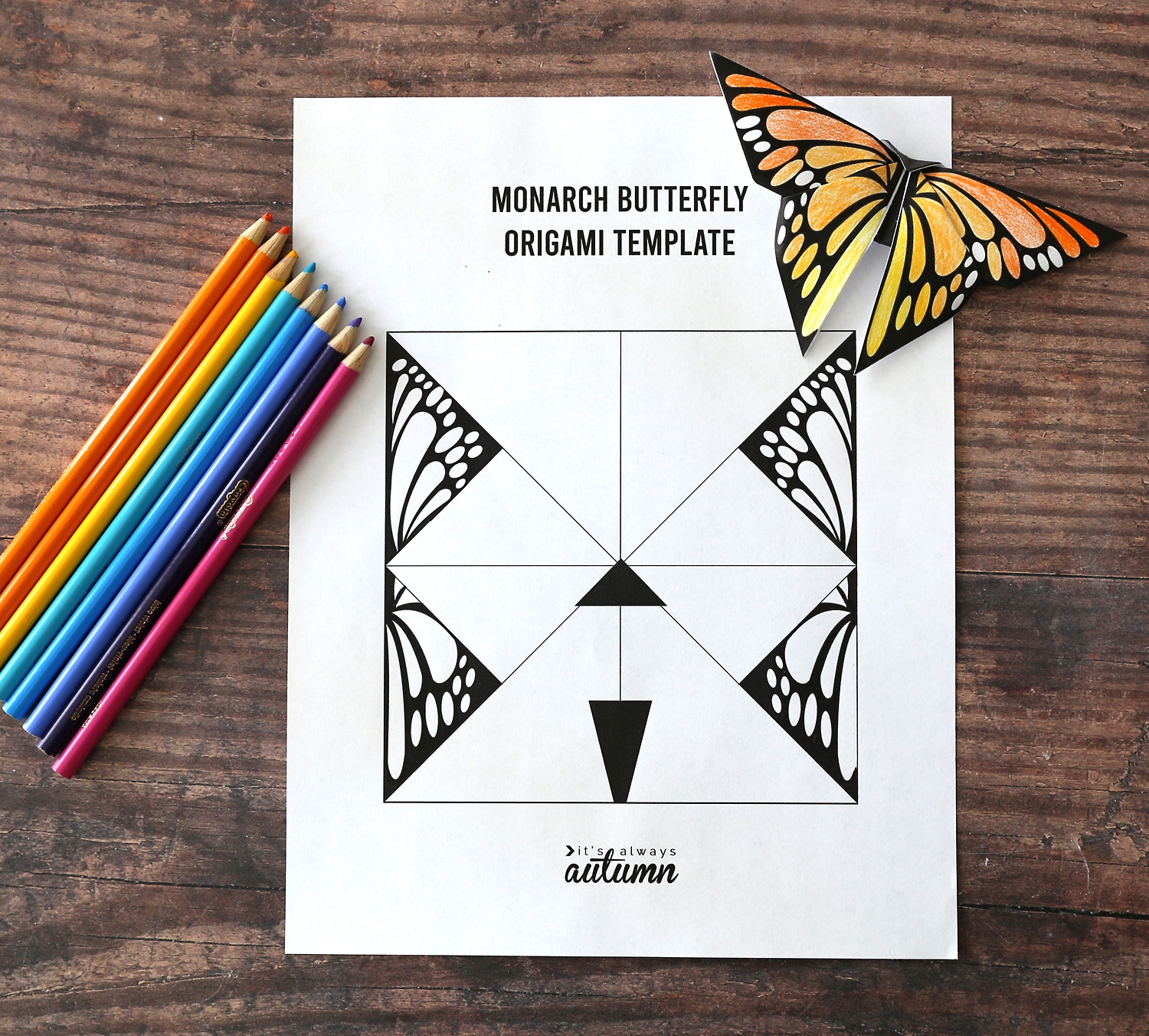 Origami Butterfly Printable Templates It s Always Autumn
