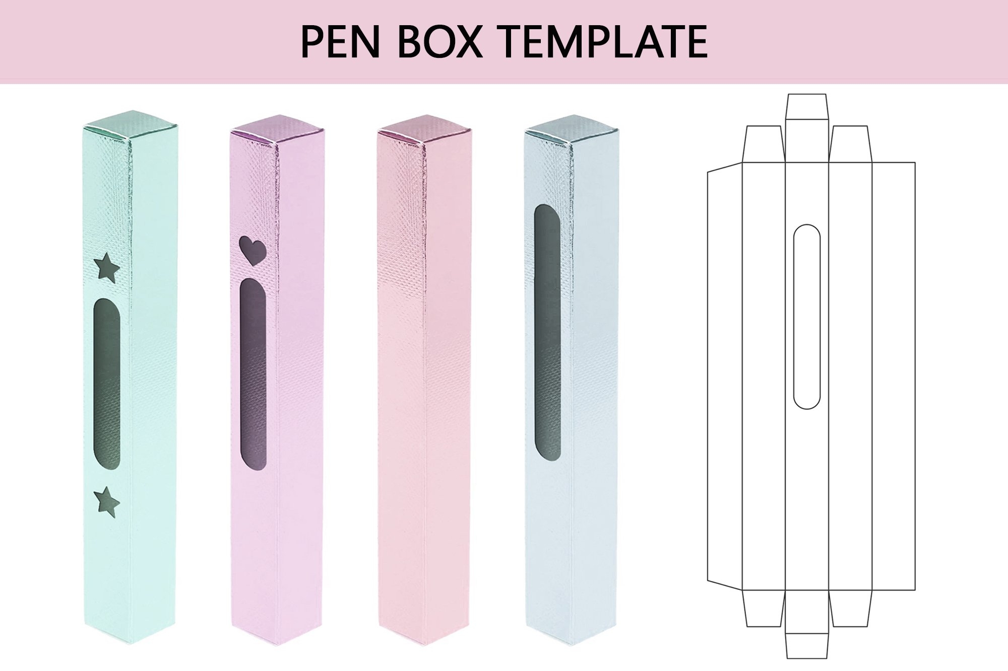Pen Box Template SVG Pen Packaging Pen Box Cut File SVG