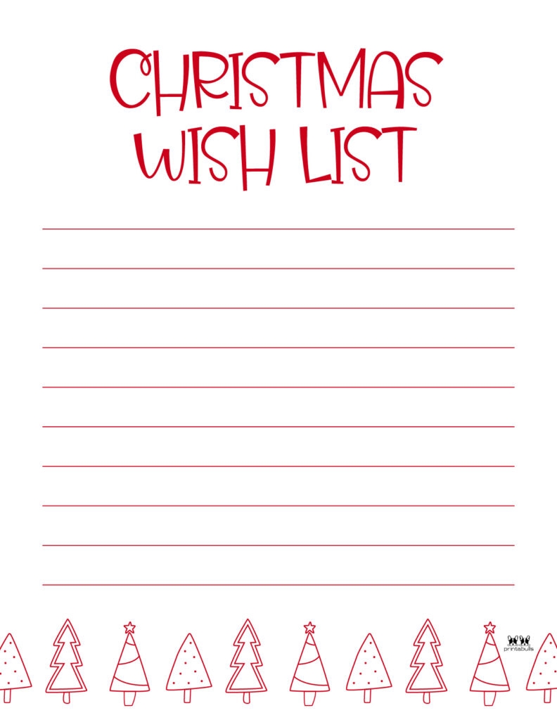 Printable Christmas Lists 25 FREE Printables Printabulls