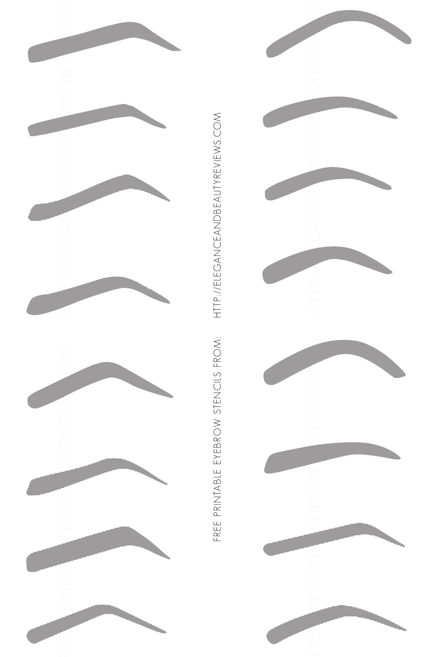 Printable Eyebrow Stencil Eyebrow Stencil Eyebrow Tutorial Brow Stencils