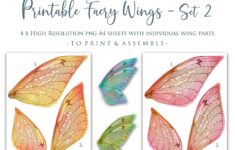 PRINTABLE FAIRY WINGS Set 2 Print Pattern Template Clipart Etsy de