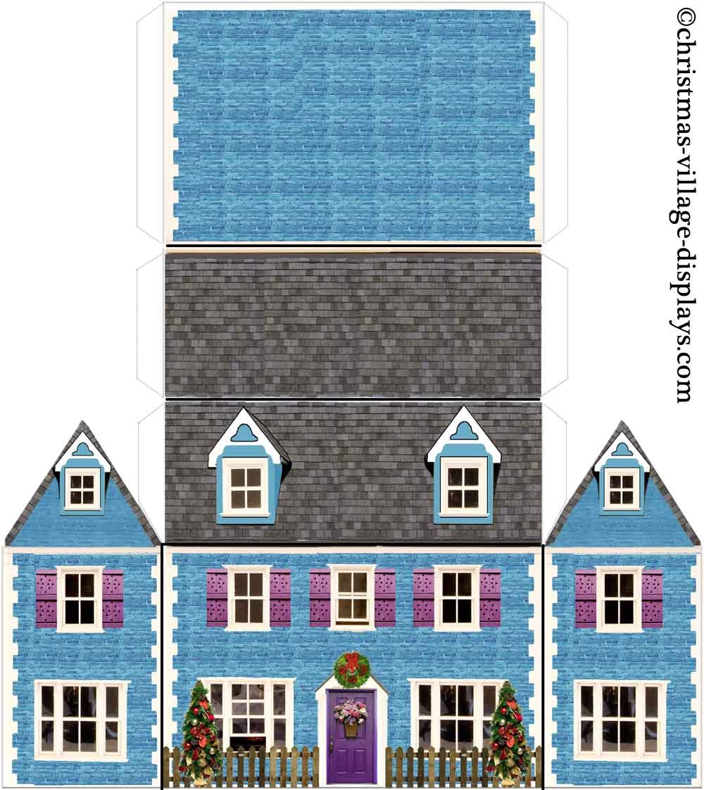 Printable Model Card Houses Christmas Village Displays