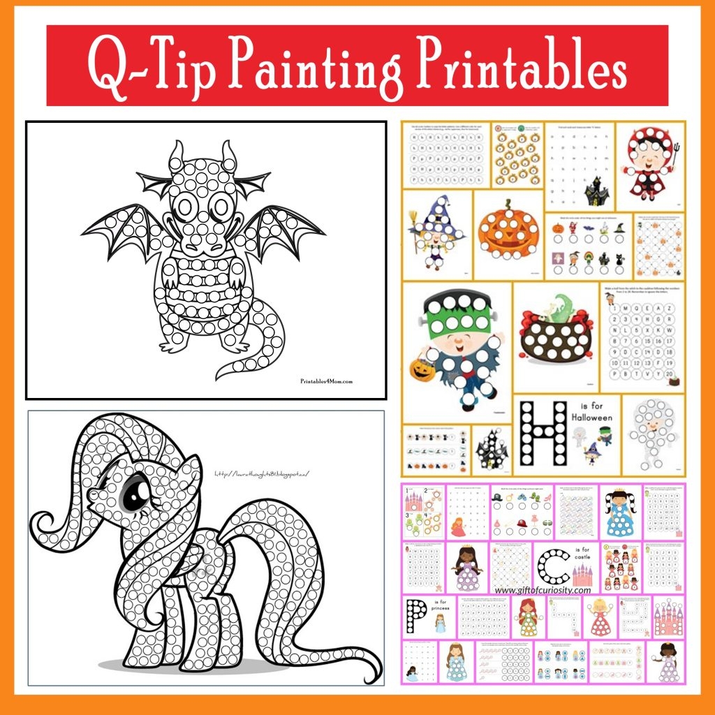 Q Tip Painting Templates And Do a Dot Printables Printables 4 Mom