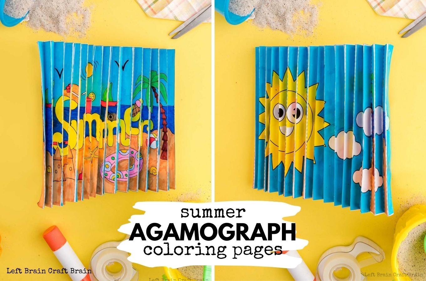 Summer Agamograph Coloring With Template Left Brain Craft Brain