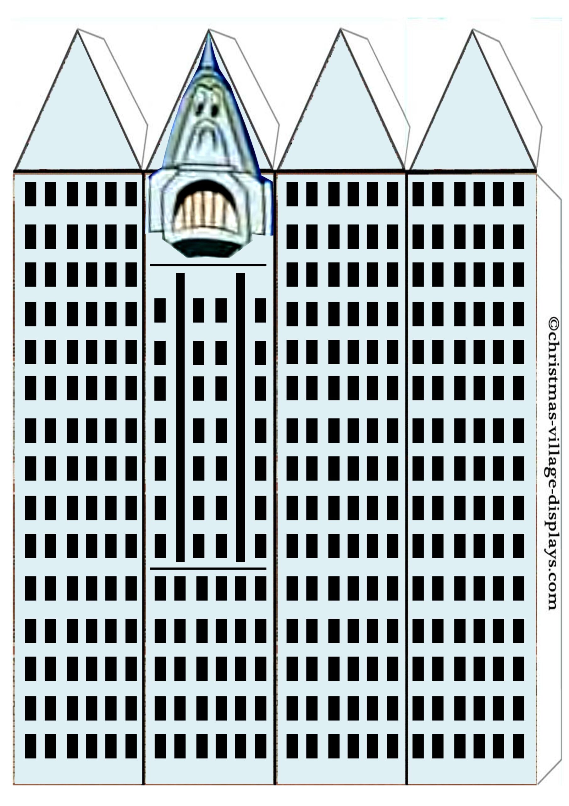 Printable 3d Paper City Buildings Template