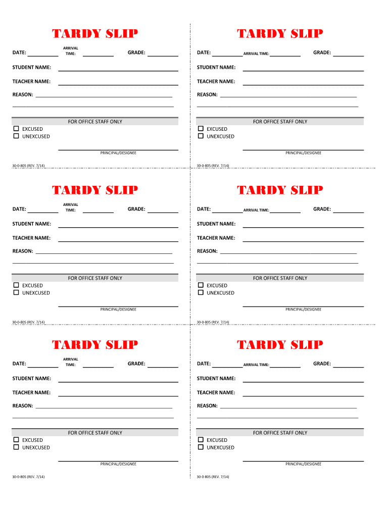 Tardy Slip Pdf Fill Out Sign Online DocHub