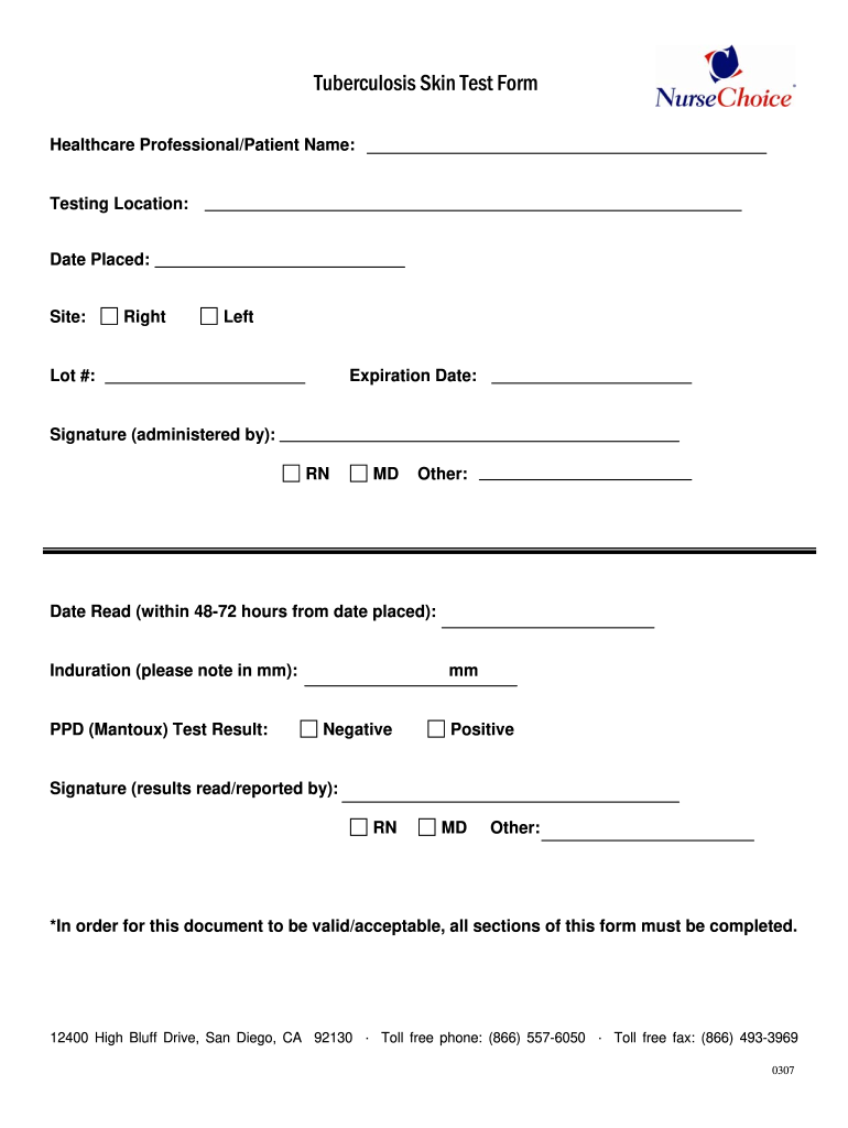 Tb Test Form Fill Out Sign Online DocHub
