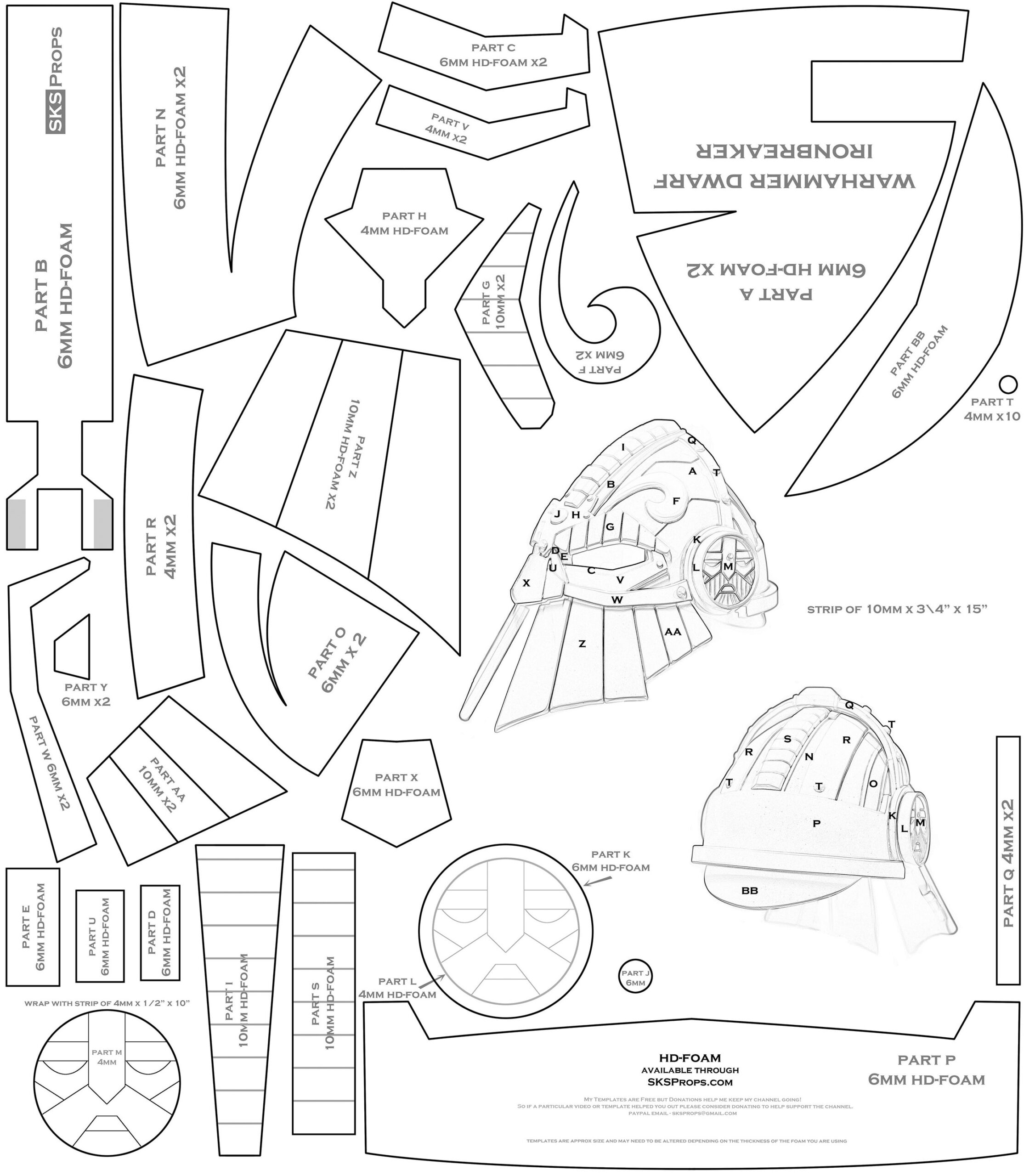 Printable Loki Helmet Template