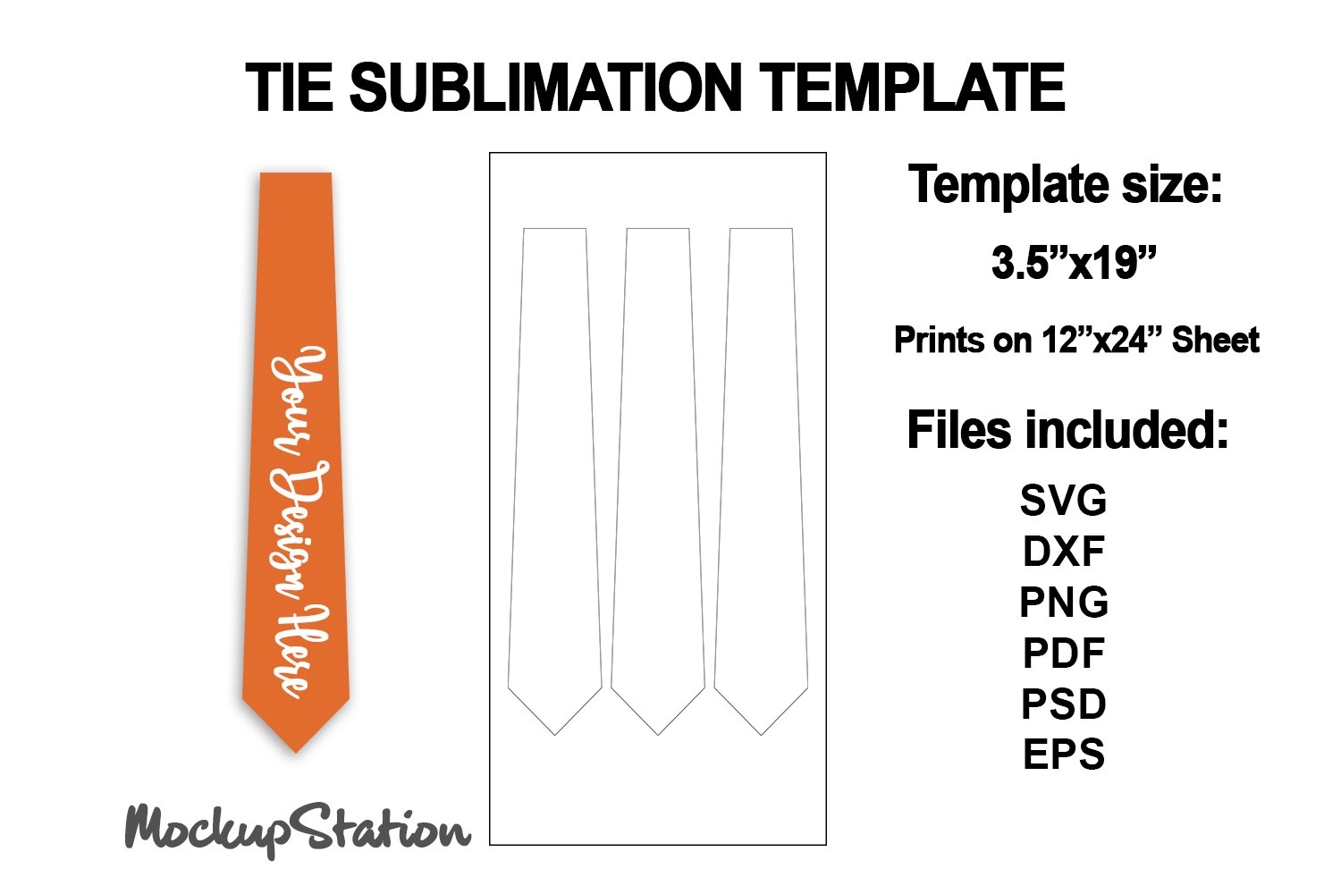 Tie Template SVG Tie Sublimation Template PSD