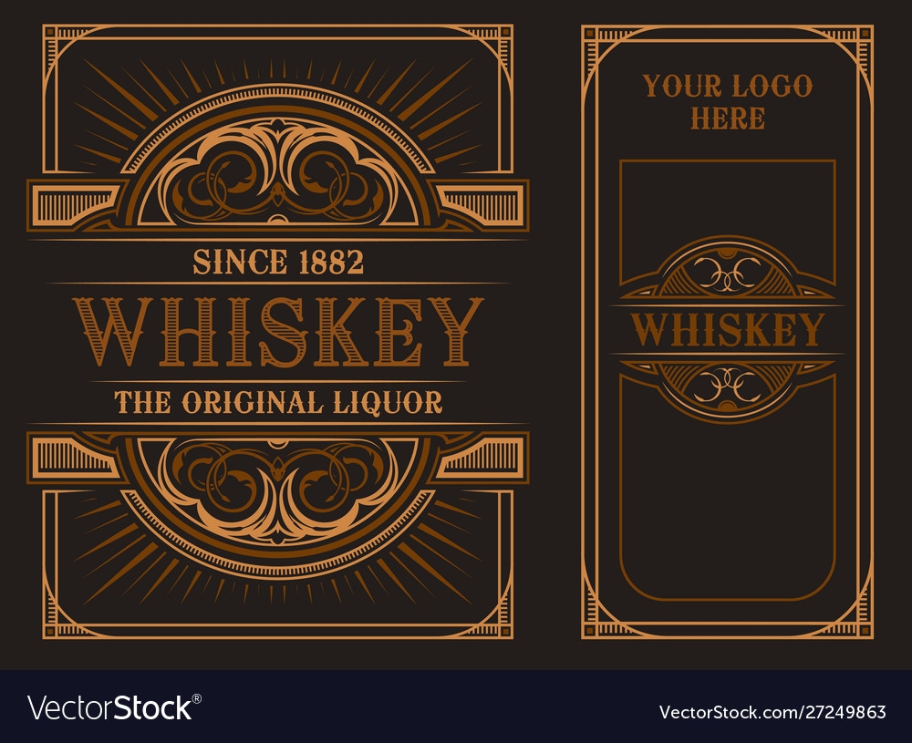 Vintage Label Template For Whiskey Royalty Free Vector Image