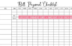 7 Free Monthly Bill Pay Checklist PDFs Never Miss A Bill Again