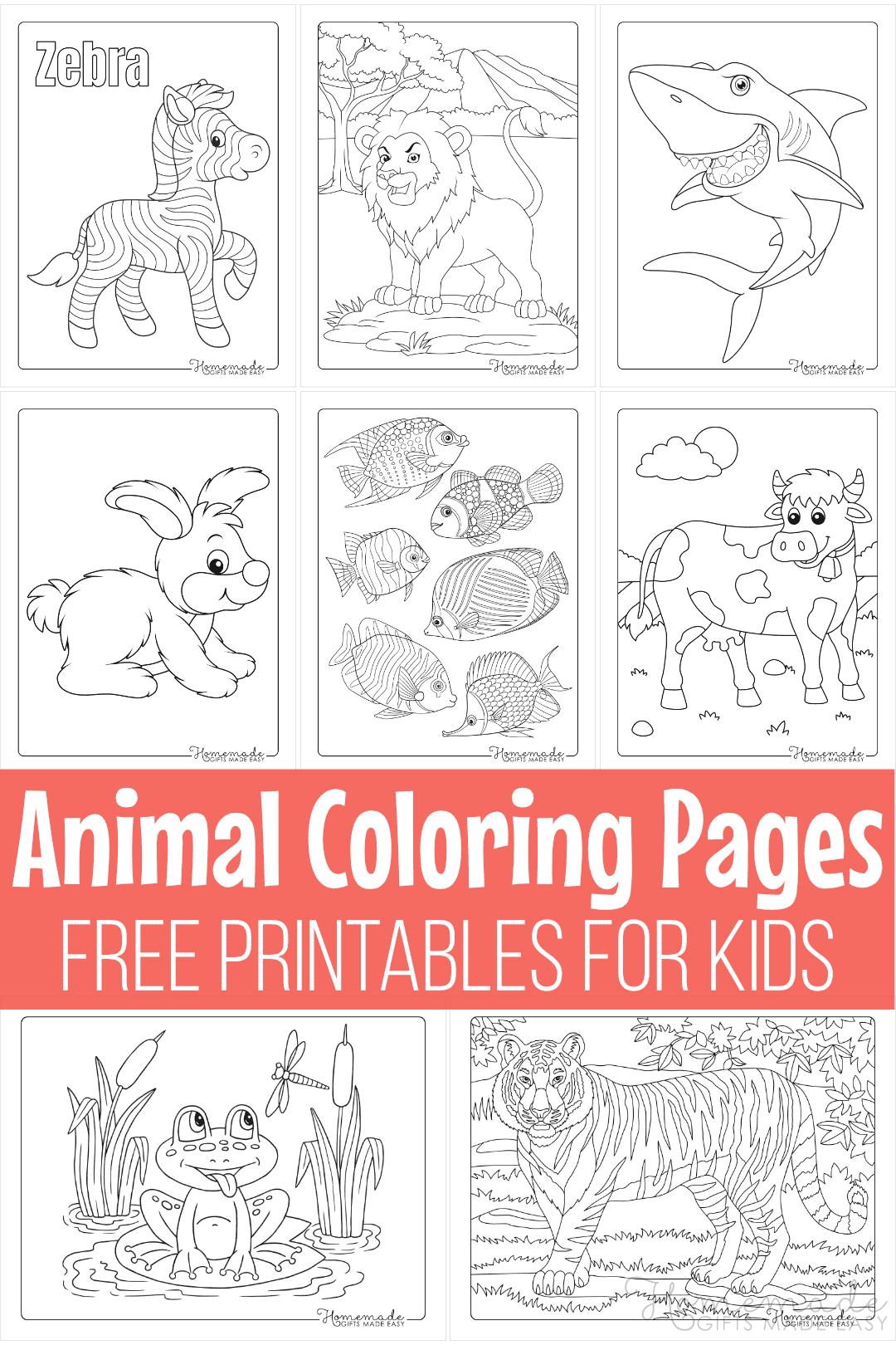 10 Printable Free Animal Coloring Pages for Kids and Adults