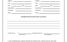 General Bill Of Sale Form