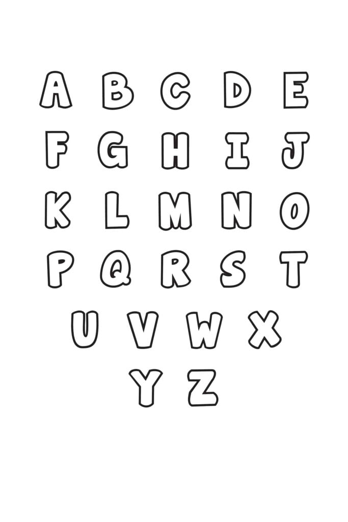 Free Printable Bubble Letter Alphabet Stencils Freebie Finding Mom 