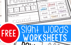 Free Printable First Grade Sight Words Worksheets