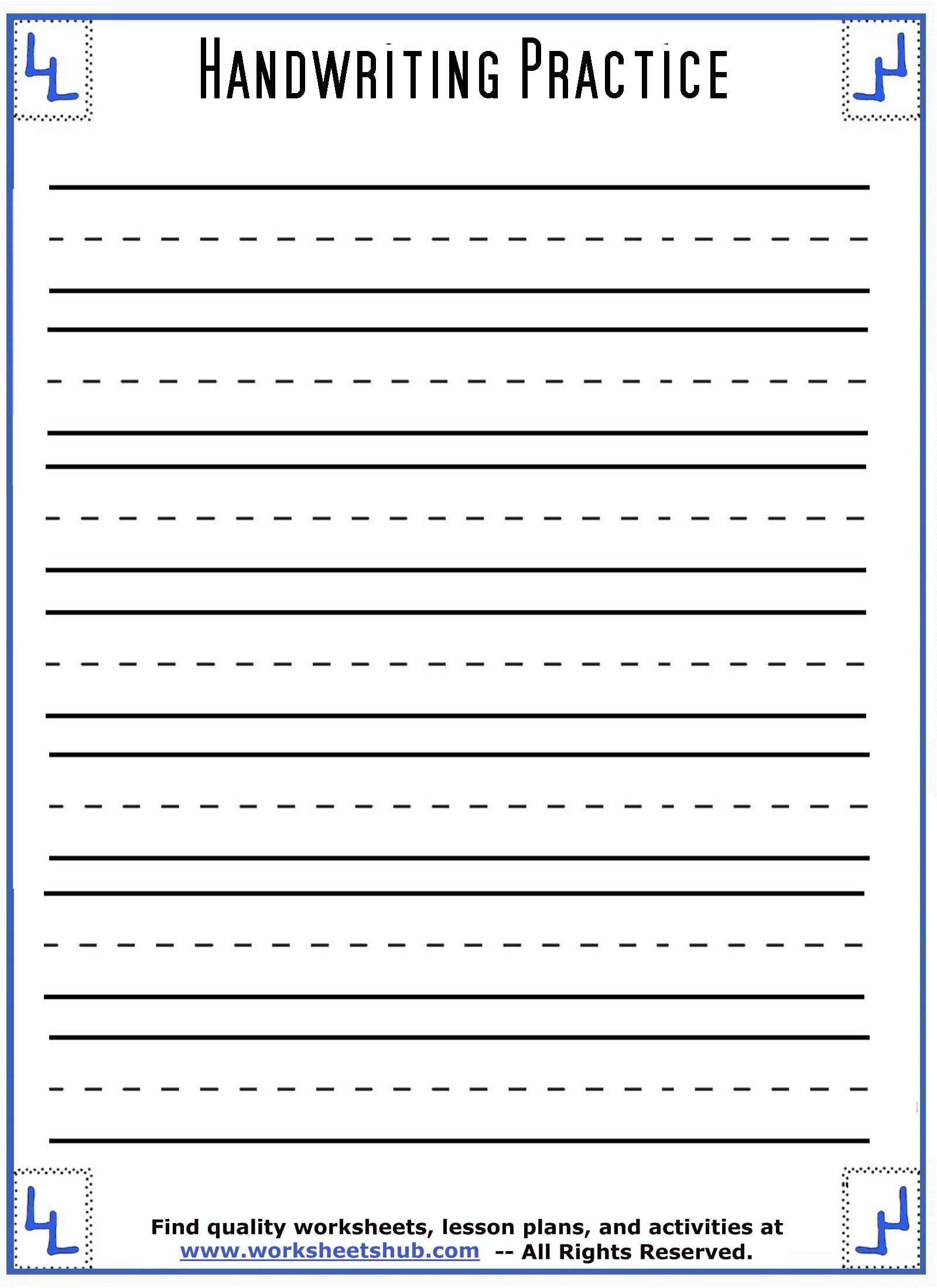 Handwriting Sheets Printable 3 Lined Paper Free Printable