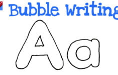 How To Draw Bubble Writing Real Easy Letter A YouTube