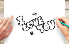 How To Draw I Love You In Bubble Letters Step By Step YouTube