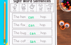 Kindergarten Sight Word Sentences The Printable Princess