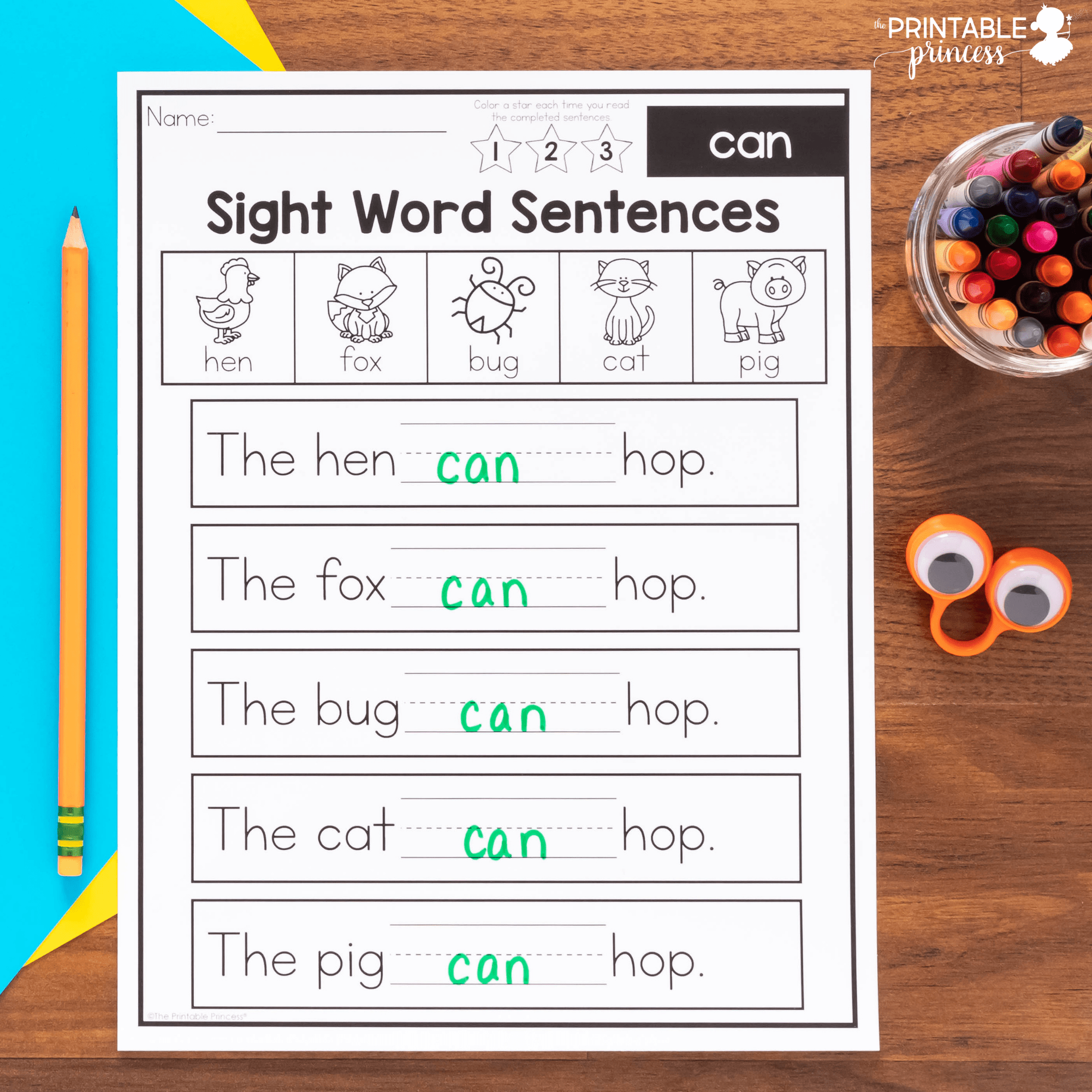 3 Word Sentences For Kindergarten Free Printable