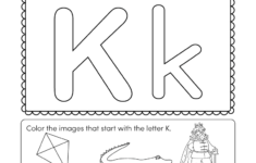 Letter K Coloring Worksheet Free Kindergarten English Worksheet For Kids