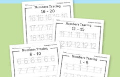 Numbers Tracing 1 20 Worksheets For Kids Free Printable Numbers Number Tracing Writing Practice Worksheets