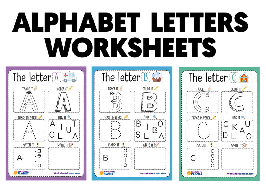 Alphabet Letters With Pictures Worksheets Free Printable