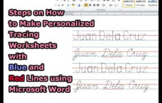 Steps On How To Make Personalized Tracing Worksheets With Blue And Red Lines Using Microsoft Word YouTube