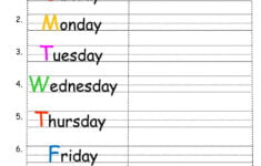 Tracing Days Of The Week Worksheet