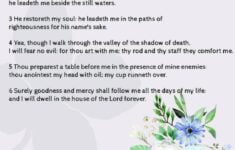 10 Best 23 Psalms Prayer Printable Printablee