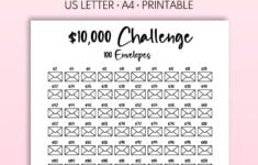 10k 100 Envelope Challenge Printable 10000 Savings Tracker Etsy de