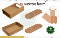 12 Macaron Box Halbfenster Einlage Vorlage 9x5 25x2 PDF Etsy de