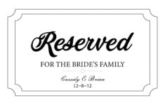 14 Best Printable Wedding Reserved Signs Printablee