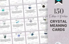 150 Printable Crystal Meaning Cards Instant Download Crystal Cards Editable Gemstone Cards Crystal Reference Card Deck Crystal Meanings In 2022 Deck Of Cards Crystal Meanings Cards