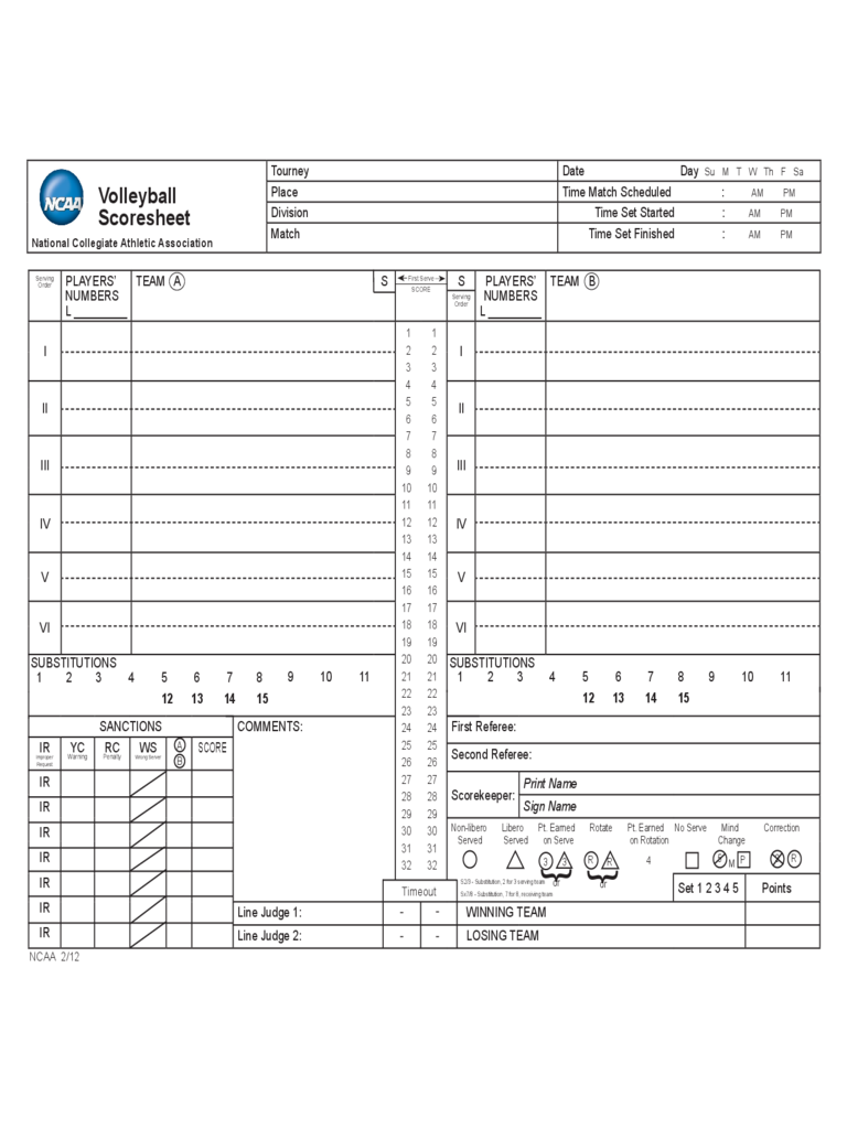 2022 Volleyball Score Sheet Fillable Printable Pdf Forms Handypdf 5403