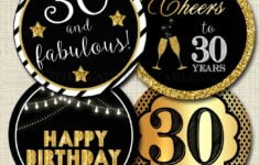 30th Birthday Cupcake Toppers PRINTABLE Cheers To Thirty Etsy de