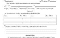 49 FREE Parenting Plan Custody Agreement Templates TemplateLab