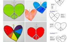 5 Stained Glass Heart Patterns Heart Suncatchers PDF Etsy