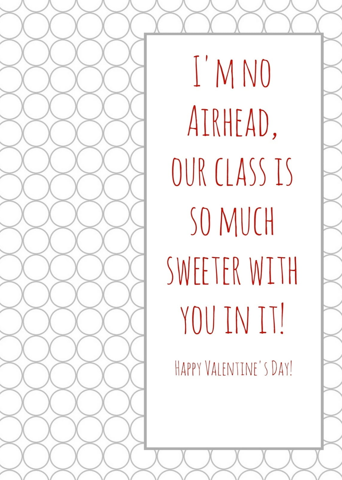 Airhead Valentine Printable Free Printable