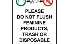 Amazon ComplianceSigns Vertical Please Do Not Flush Feminine Label Decal 5x3 5 Inch 4 Pack Vinyl For Restrooms Industrial Scientific