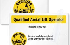 Amazon SmartSign Qualified Aerial Lift Operator Training Certificate Wallet Card 2 125 X 3 375 Plastic