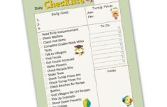Animal Crossing Inspired Daily Checklist Printable Daily Checklist Daily Checklist Printable Animal Crossing