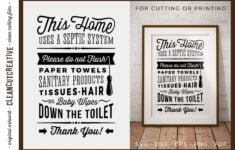 Bathroom Sign Septic System For Cutting Or Printing SVG PDF