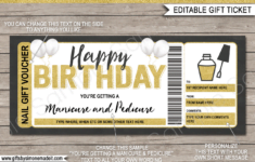 Birthday Manicure Pedicure Gift Certificate Template Mani Pedi Voucher