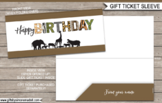 Birthday Zoo Gift Ticket Sleeve Template Printable Zoo Ticket Holder