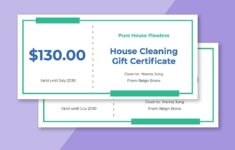 Blank House Cleaning Gift Certificate Template Word Apple Pages Template