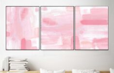 Blush Pink Wall Art Set 3 Printable Blush Pink Wall Art Etsy