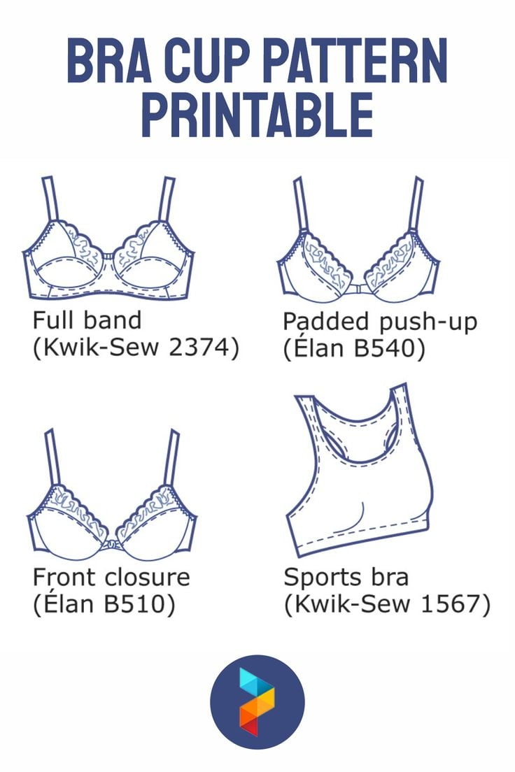 Bra Cup Pattern Printable Bra Sewing Pattern Bra Sewing Tutorial Diy